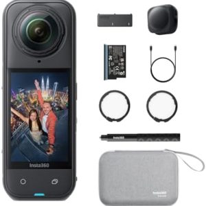 Insta360 X5 Essentials Bundle - Waterproof 8K 360° Action Camera, Leading Low Light, Invisible Selfie Stick Effect, Rugged and Replaceable Lens, 3-Hour Battery, Built-in Wind Guard, Stabilization